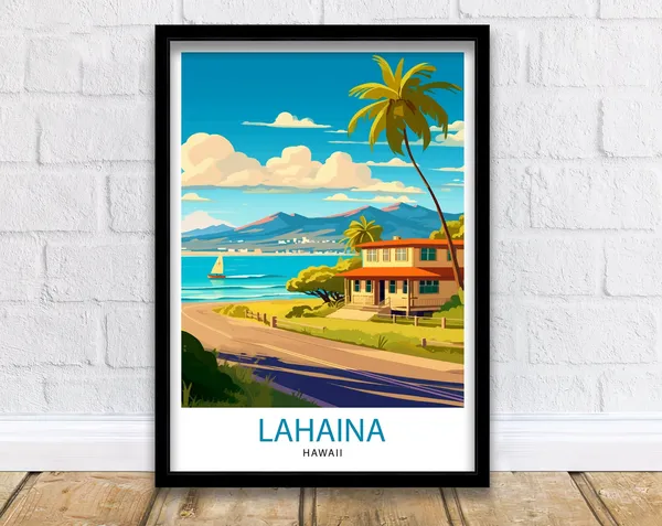 Lahaina Hawaii Travel Poster, USA & Americas