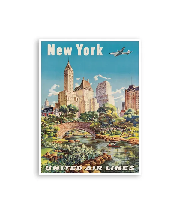 Vintage New York Travel Poster, NY Decor Print