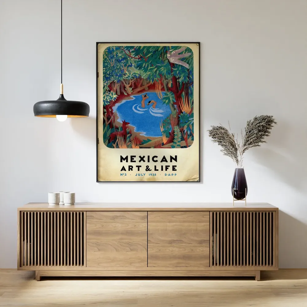 Mexican Art and Life Vintage Poster, Floral Decor - Image 2