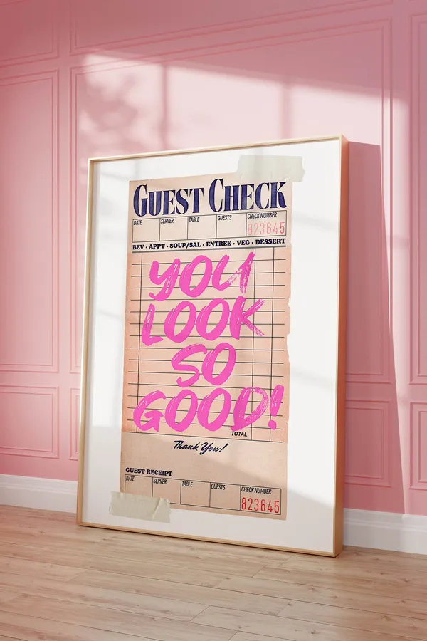 You Look So Good Guest Check, Coastal Cowgirl Art Print