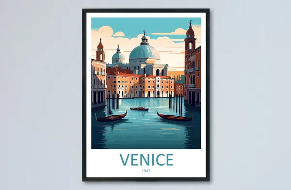 Venice Travel Poster, St Marks Square Italy