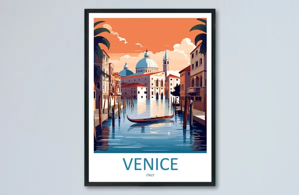 Venice Travel Poster, St Marks Square, Italy