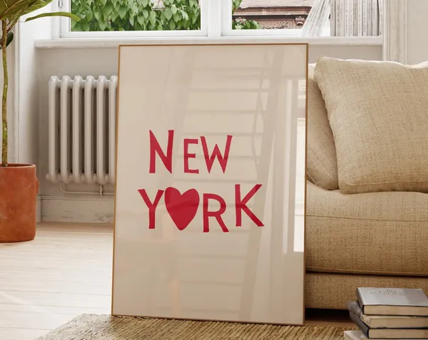 New York Minimalist Heart Art Print