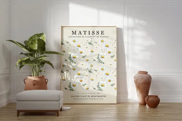 Tokyo Flower Market Matisse-Inspired Botanical Poster