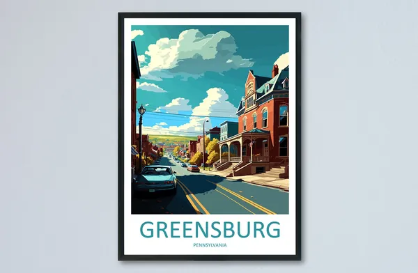 Greensburg Travel Poster, Pennsylvania Place Print