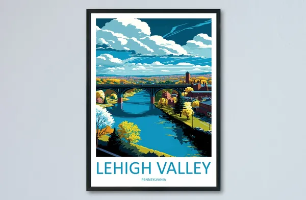 Lehigh Valley Travel Poster, Pennsylvania Wall Art