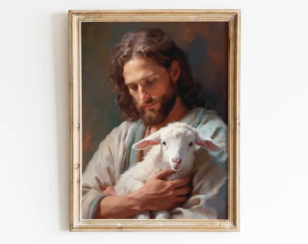 Jesus Christian Farmhouse Wall Art, Bible Verse Print