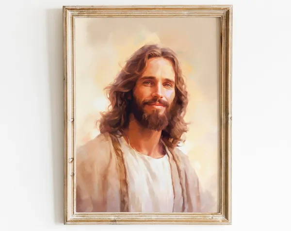 Jesus Painting Christian Farmhouse Wall Art Print