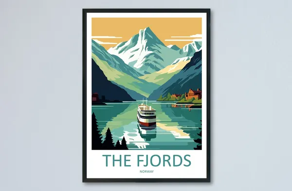 The Fjords Norway Mountains Art Print