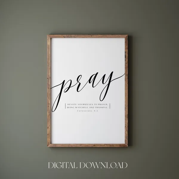 Devote Yourselves To Prayer, Minimalist Bible Verse Art Print