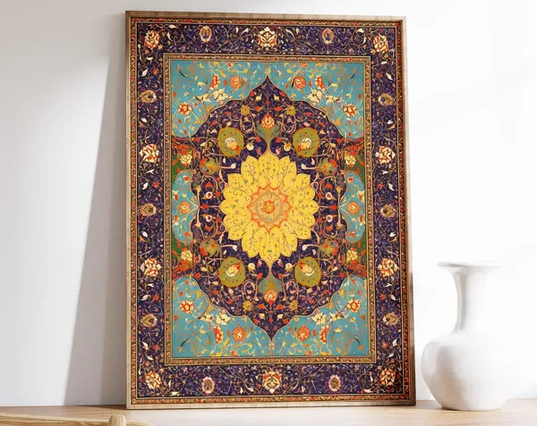 Islamic Floral and Geometric Pattern Art Print