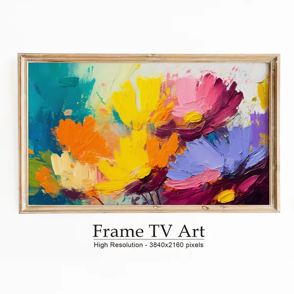 Abstract Flower Art, Spring Abstract Oil Painting