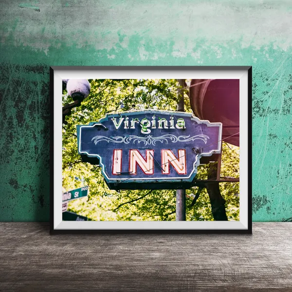 Virginia Inn Seattle Neon Sign Photography Wall Art Print