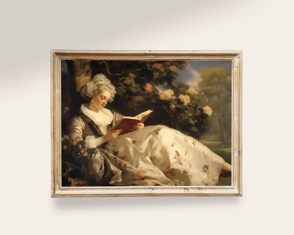 Victorian Prints Reading Books Vintage Art Print