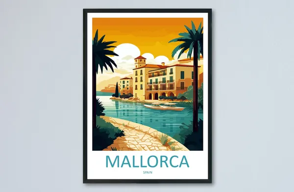 Mallorca Travel Poster, Spain Wall Art