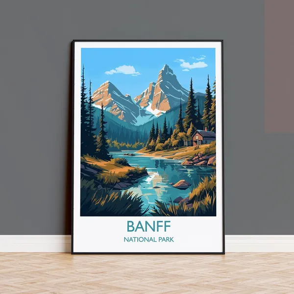 Banff Travel Poster, Banff National Park Canada