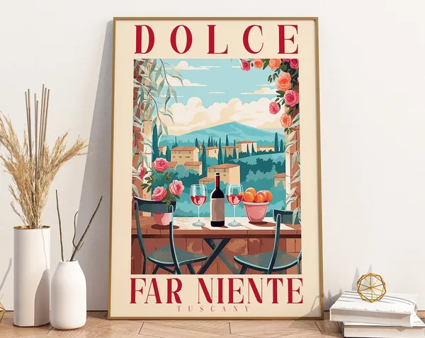 Tuscany Florence Italy Wine Lover Travel Poster