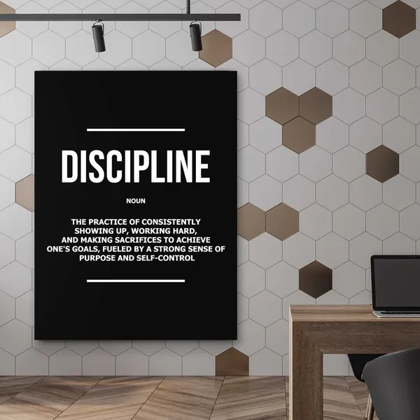 Discipline Motivational Quote Poster, Modern Office Decor