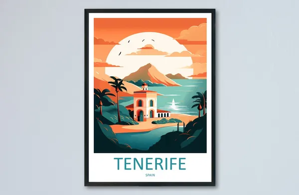 Tenerife Travel Poster, Spain Wall Decor