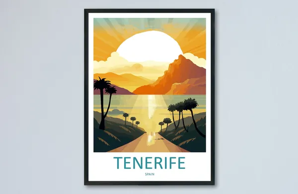 Tenerife Travel Poster, Spain Home Decor Print