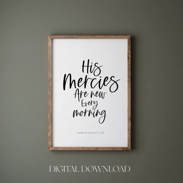 His Mercies Are New Every Morning Minimalist Poster