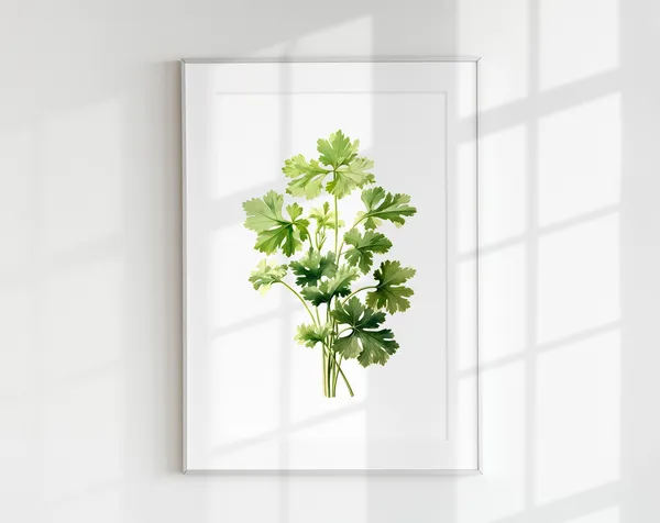 Cilantro Botanical Herb Art Print, Flower Print