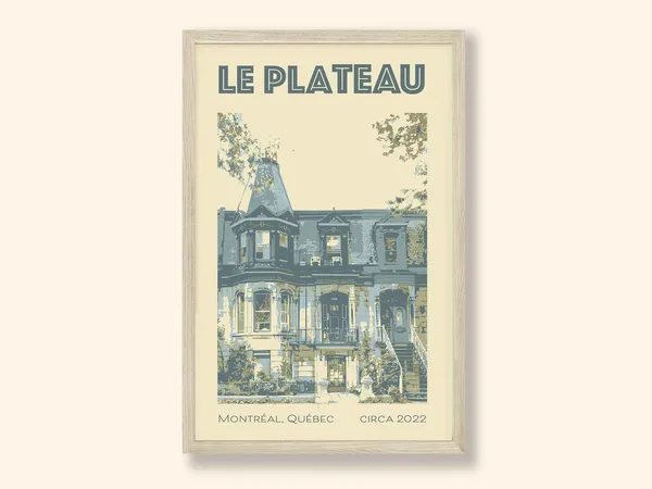 Plateau Mont-Royal Montreal Travel Poster Print