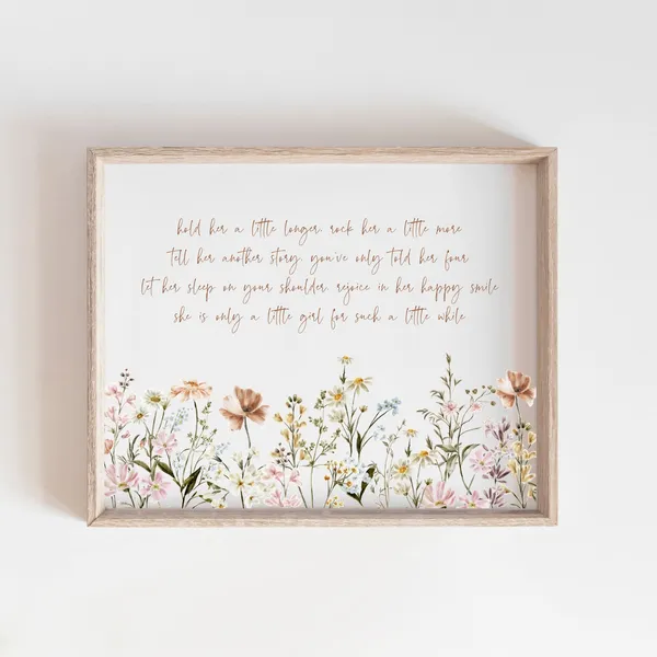 Wildflower Nursery Print, Boho Floral Wall Art