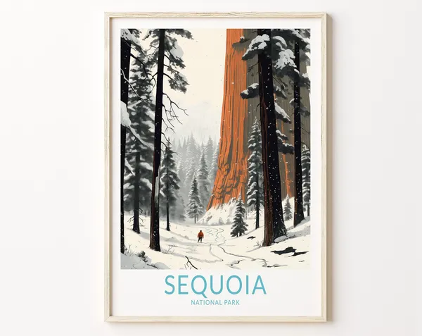 Sequoia National Parks Travel Poster, Travel Poster