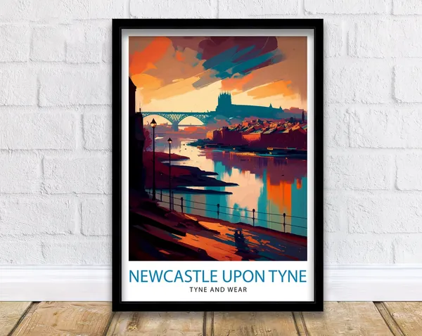 Newcastle Upon Tyne Travel Print Poster Print