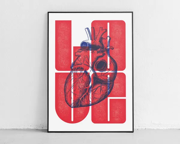 Love Anatomical Heart Typography Art Print