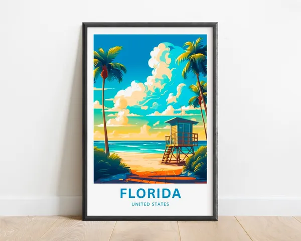 Florida Travel Poster, United States Wall Art