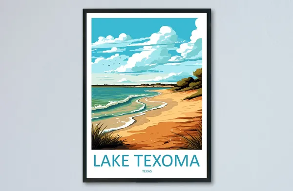 Lake Texoma Travel Poster, Texas Place Print