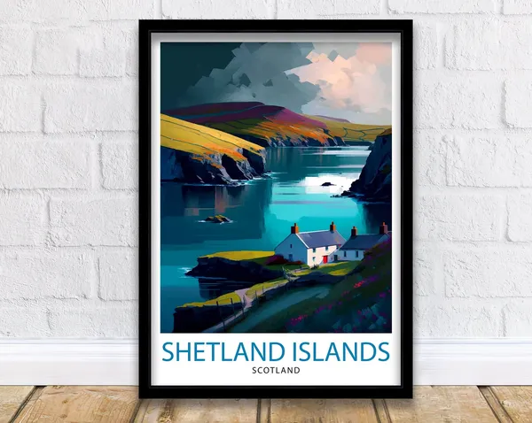 Shetland Islands Travel Poster, Scotland Wall Decor