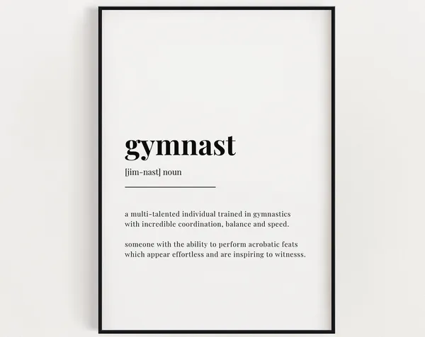 Gymnast Definition Meaning Art Print, Gift for Gymnasts