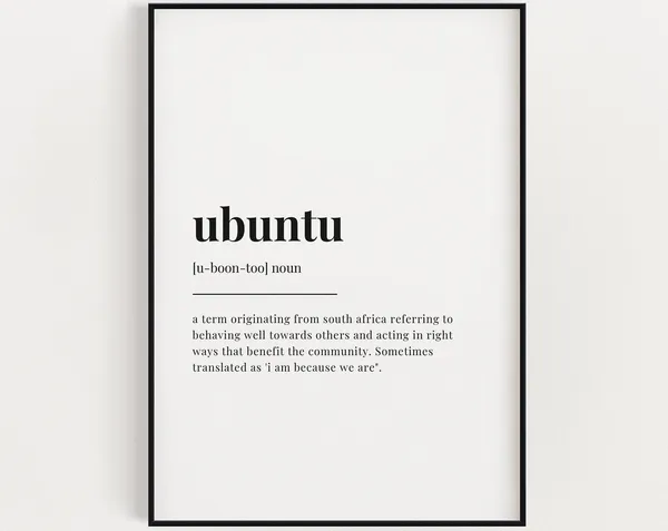 Ubuntu Definition Meaning Wall Art Print