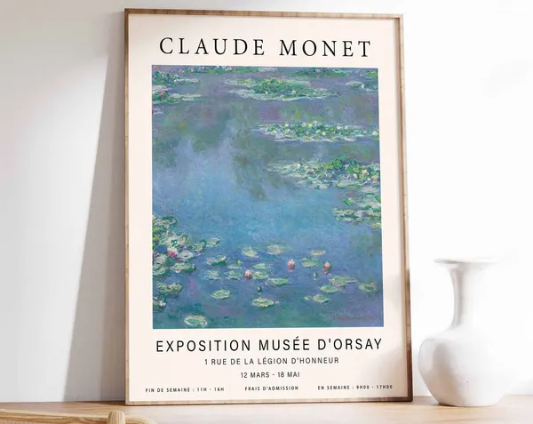 Monet Water Lilies Exhibition Poster Print