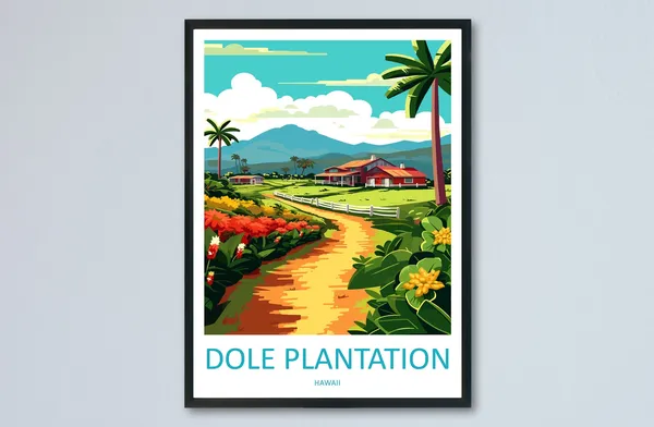 Dole Plantation Travel Poster, Hawaii Place Print