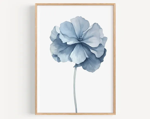Watercolor Hydrangea Art Print, Modern Coastal