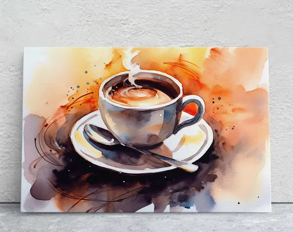 Watercolor Coffee Coffee Lover Cafe Decor Art Print