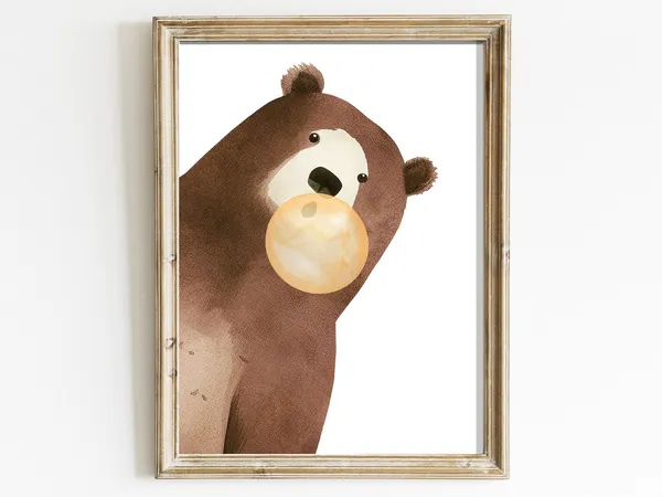 Bear Bubbles Nursery Decor Art Print