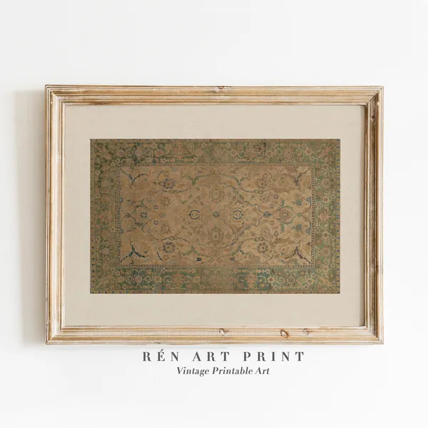 Vintage Textile Art Print, Modern Farmhouse Decor