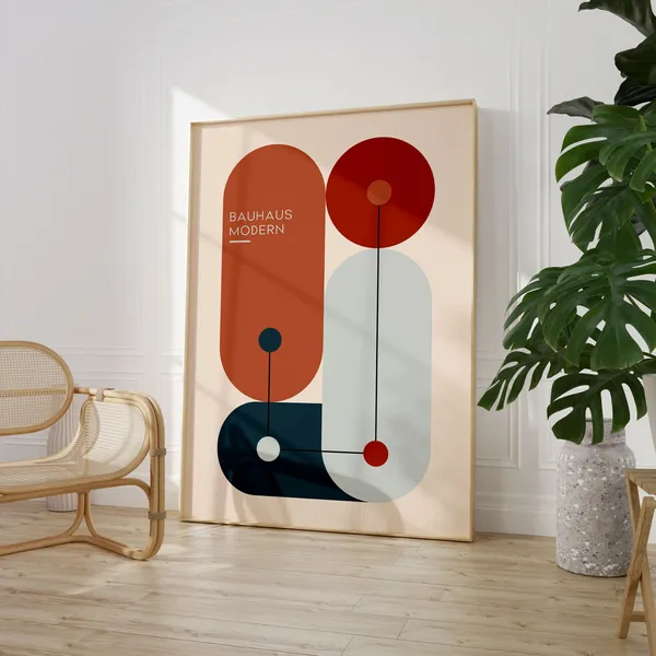 Bauhaus Poster Print, Mid-Century Modern Minimalist