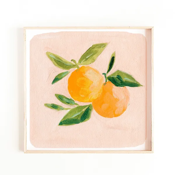 Oranges In Harmony Square Oil Painting Art Print