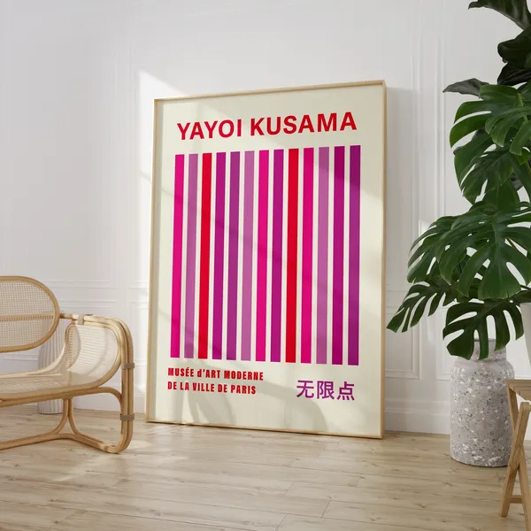 Yayoi Kusama Exhibition Poster, Japanese Decor