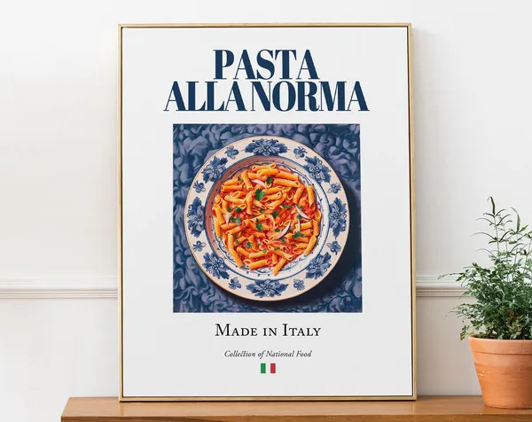 Pasta Alla Norma Maiolica Tile Plate Art Print