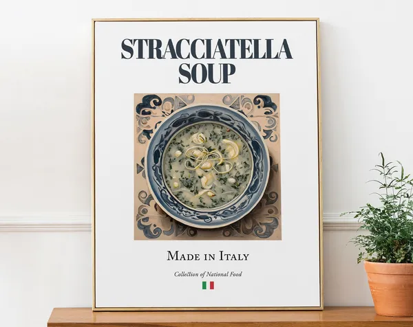 Stracciatella Soup on Maiolica Tile Plate Art Print