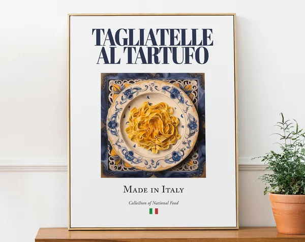 Tagliatelle Al Tartufo, Traditional Italian Food Art Print