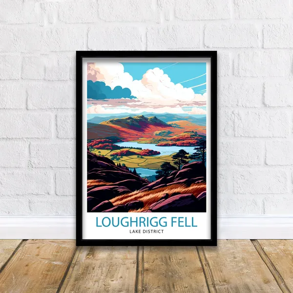 Loughrigg Fell Lake District Travel Poster