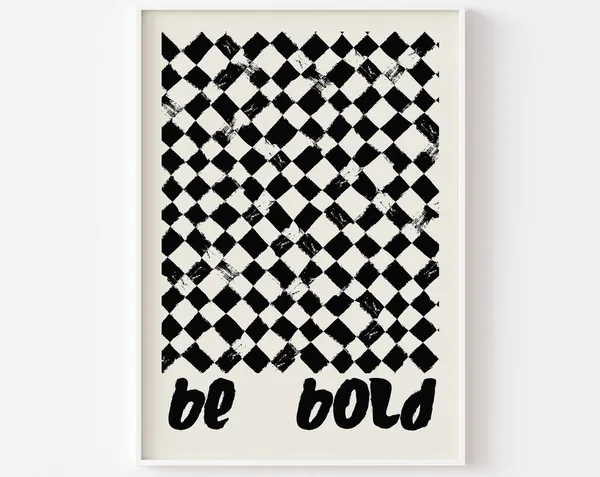 Be Bold Black And White Abstract Art Print